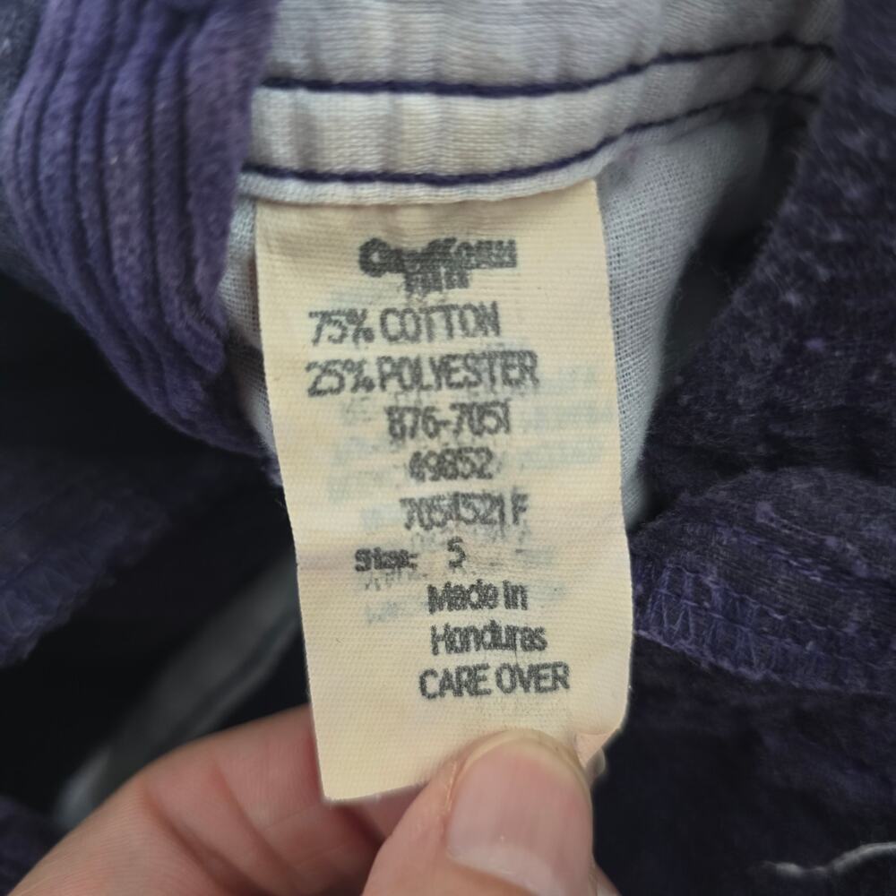 Vintage Oshkosh Bgosh Kids Purple Corduroy Overall Size 5 Made in Honduras - Picture 7 of 9